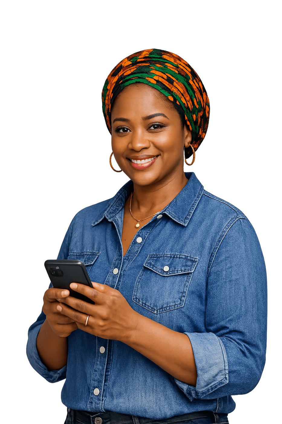 A small-business owner whose customers are answered instantly by ZubaChat on WhatsApp and Instagram